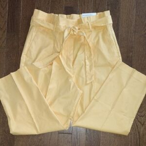NWT Ann Taylor Mustard Pants with Tie-Waist